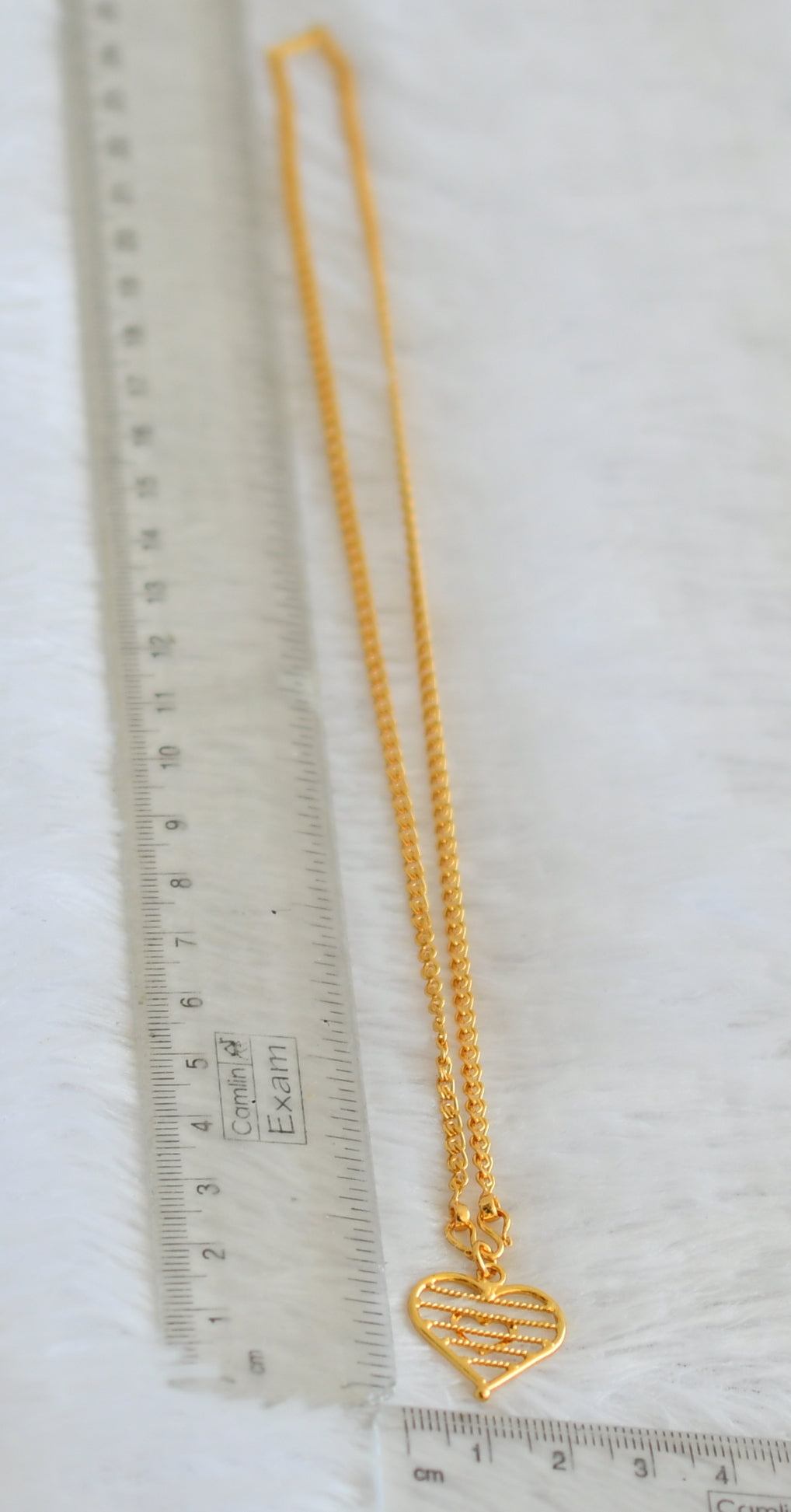 Gold tone 18 inches chain with heart pendant dj-50339