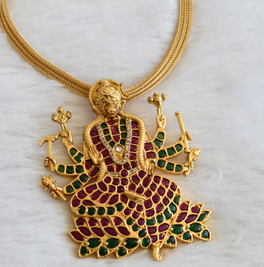 Matte finish kemp-green-white Sri Varahi amman necklace dj-50354