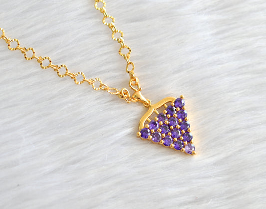 Gold tone 18 inches chain with purple grape pendant dj-43414