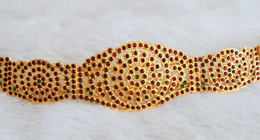 Gold tone kemp-green round waist band dj-50382