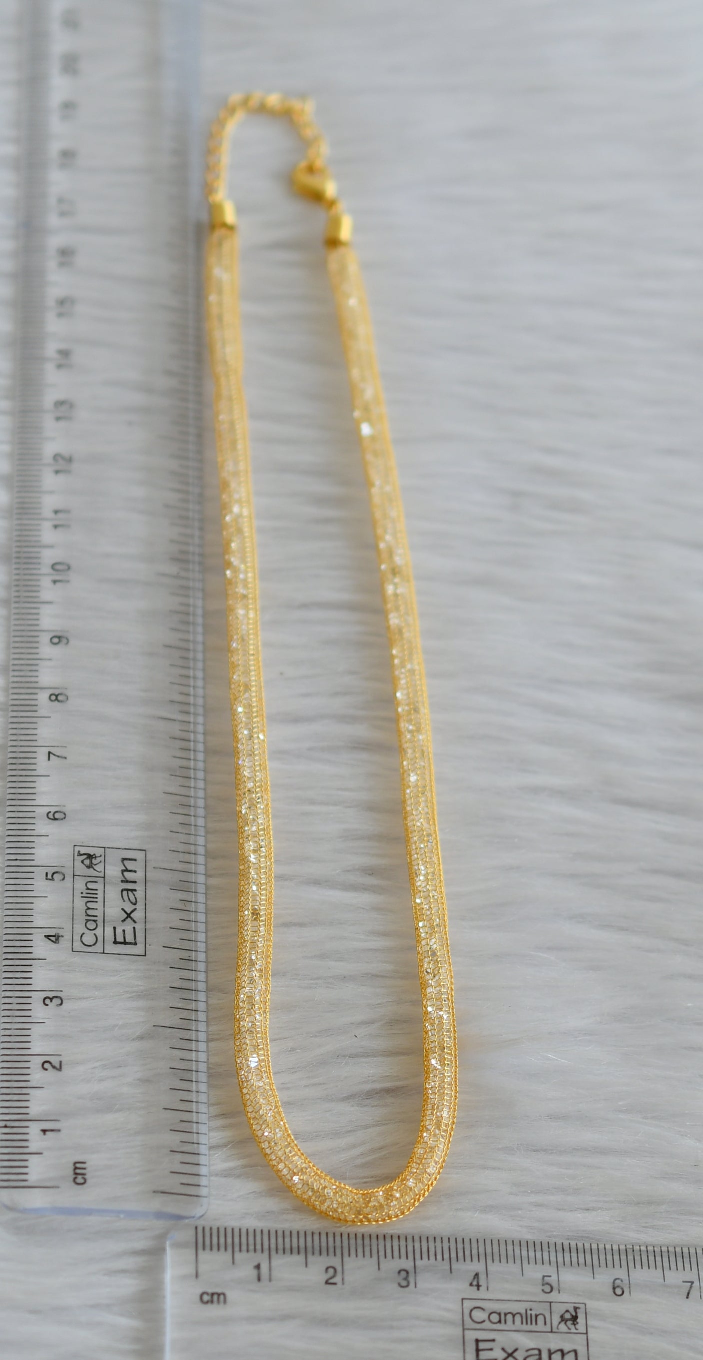 Gold tone CZ stone chain dj-44971