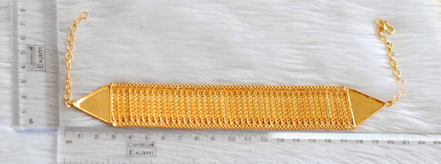 Gold tone kerala style choker necklace dj-43443