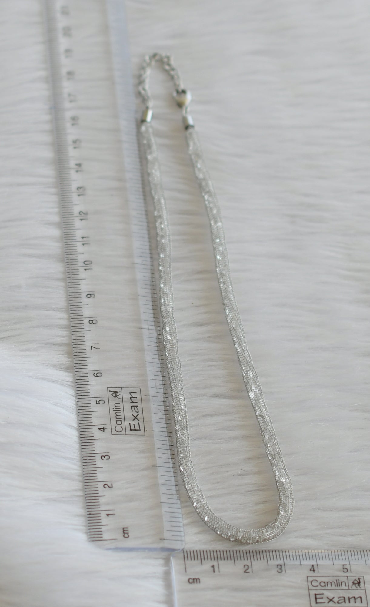 Silver tone cz stone chain dj-44970