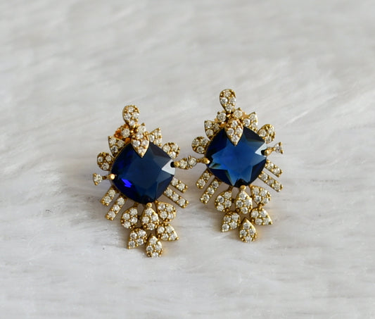 Matte finish cz blue earrings dj-48416