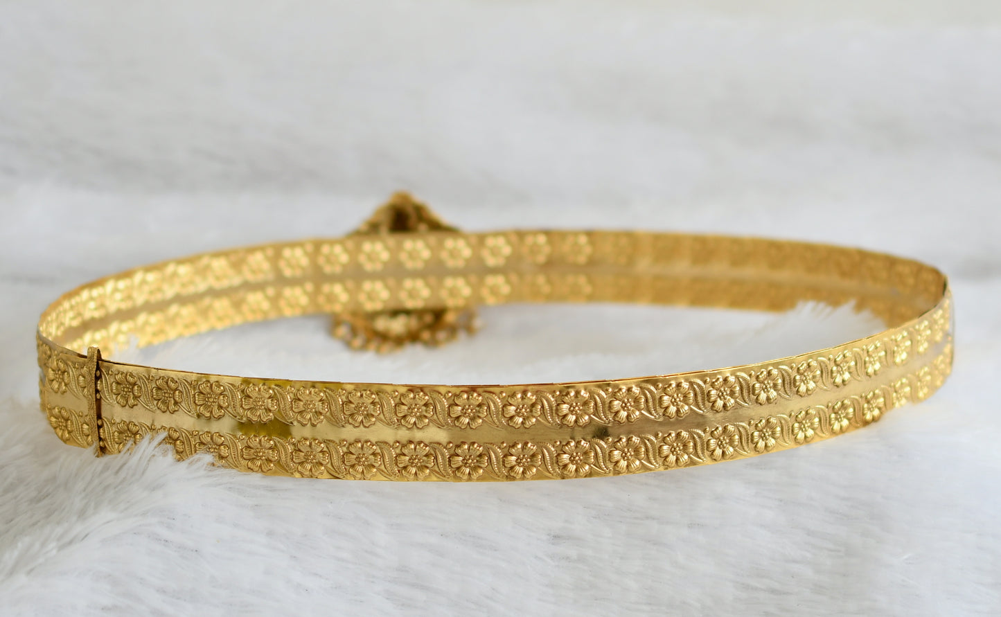 Antique gold tone krishna flower waist band dj-50403