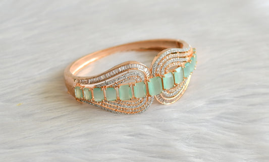 Rose gold tone sea green bracelet dj-30655