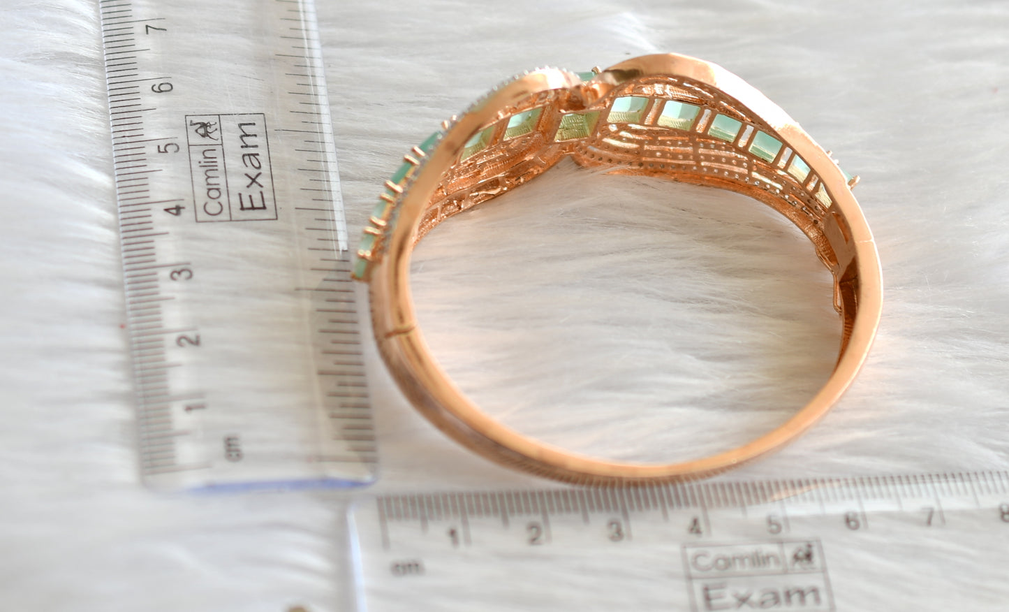 Rose gold tone sea green bracelet dj-30655
