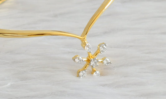 Two tone white stone nakshatra lock type kada dj-45010