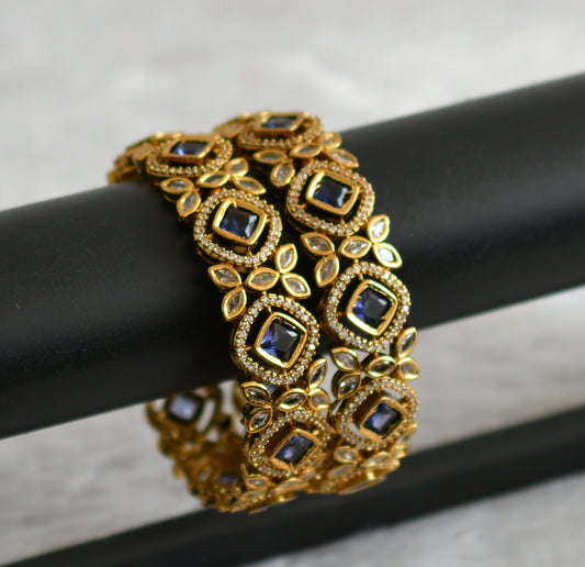 Matte finish cz white-purple stone bangles(2.6) dj-48475