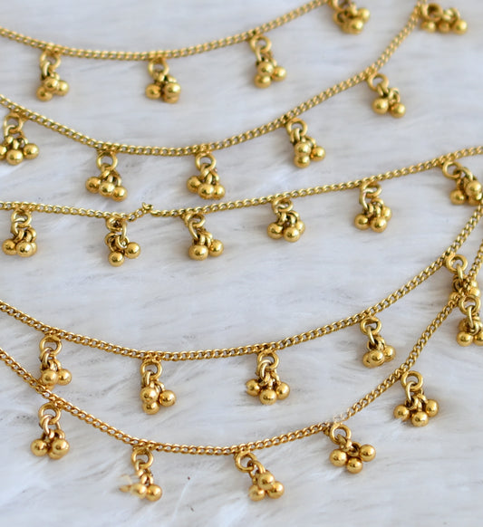 Antique gold tone multi layer ear side chain dj-50436