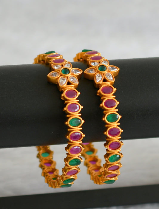 Beautiful Ruby-emerald Designer Bangles (2.6) DJ23865