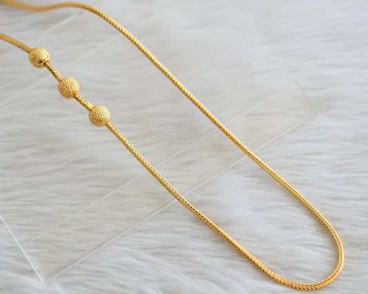 Gold tone 24 inches ball mugappu chain dj-45043