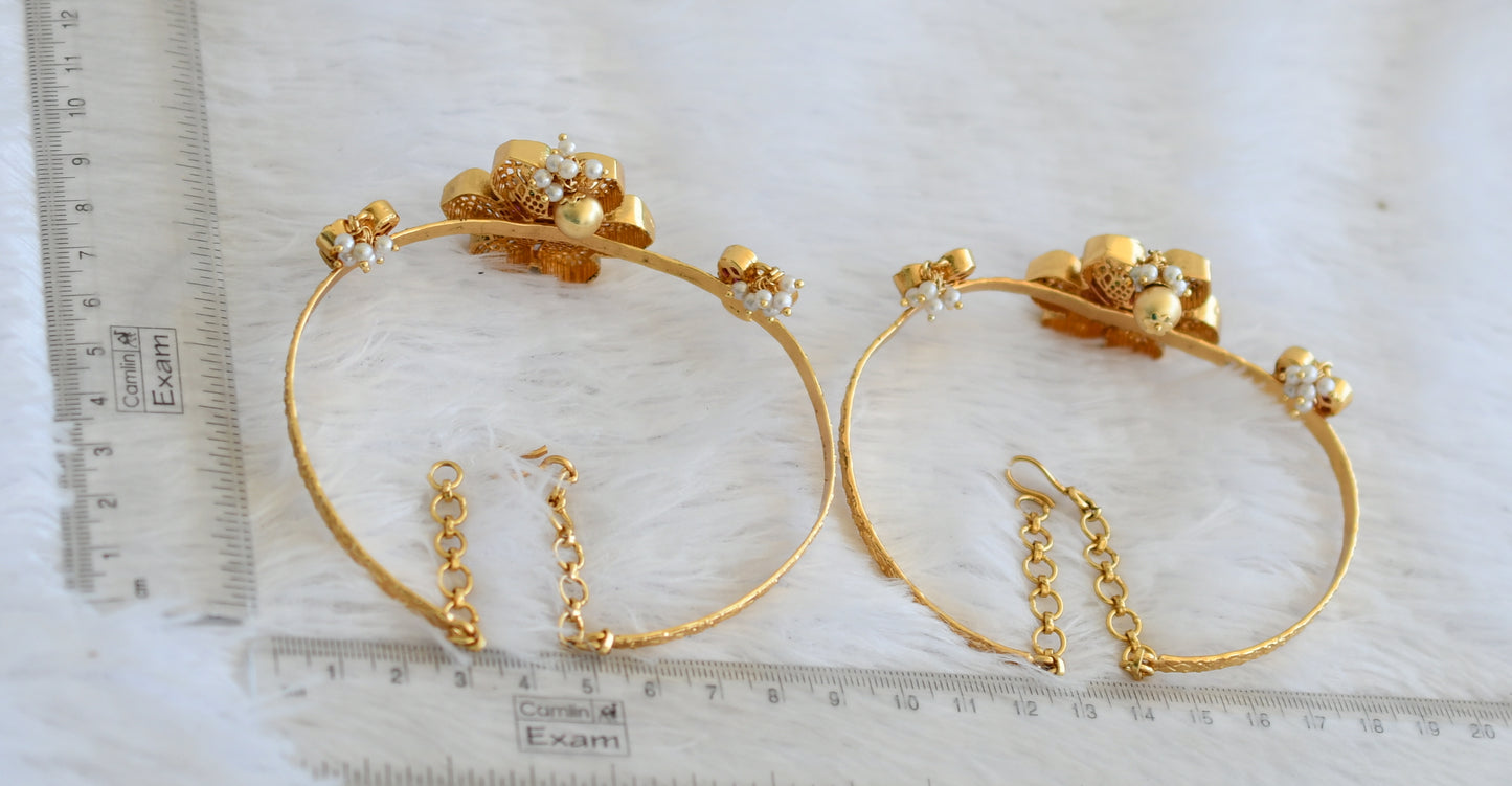Matte finish kemp-green pearl cluster flower set of 2 armlets/bajuband dj-50452