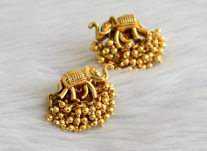 Matte finish cluster elephant earrings dj-45077