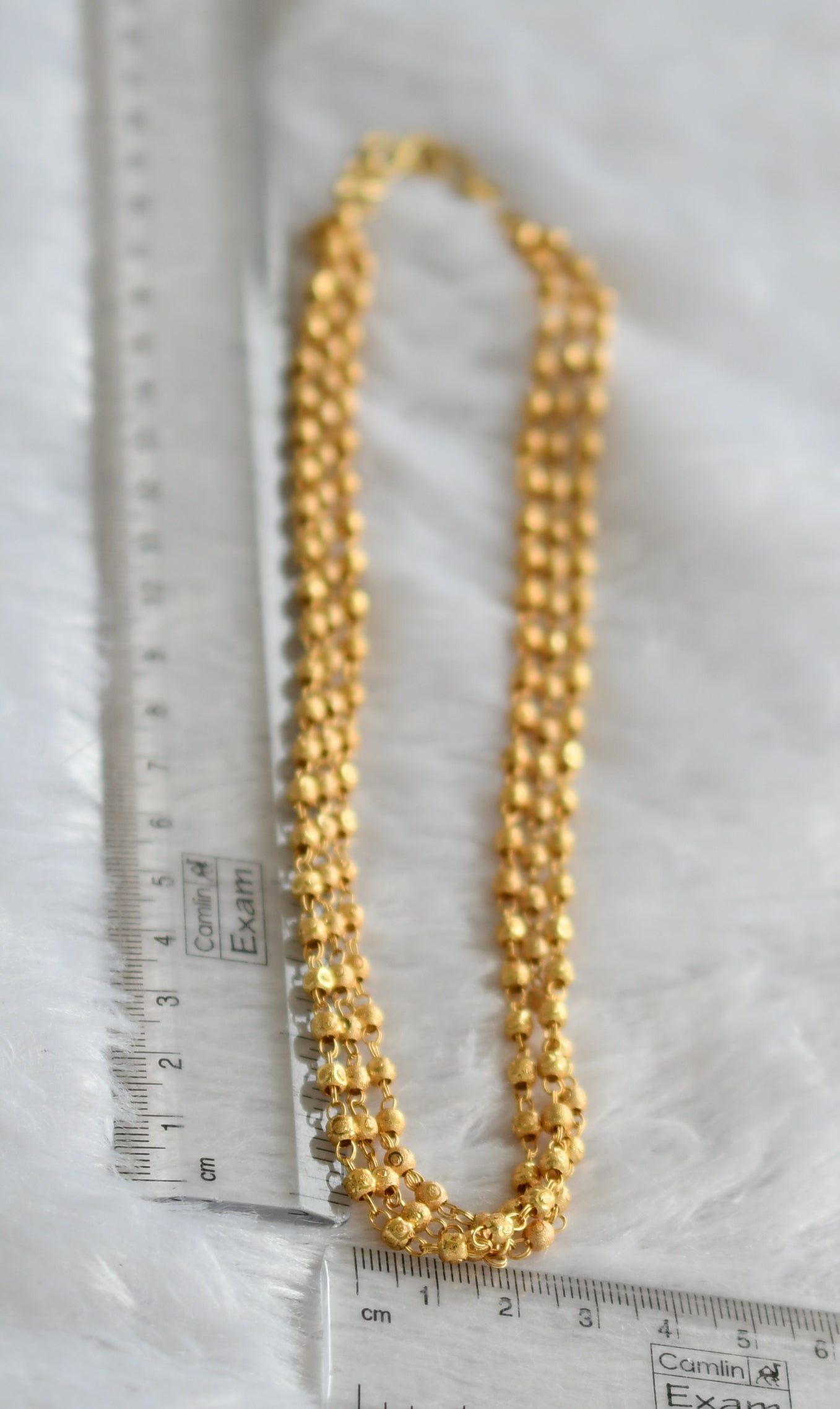 Gold tone 18 inches multi layer ball chain dj-46787