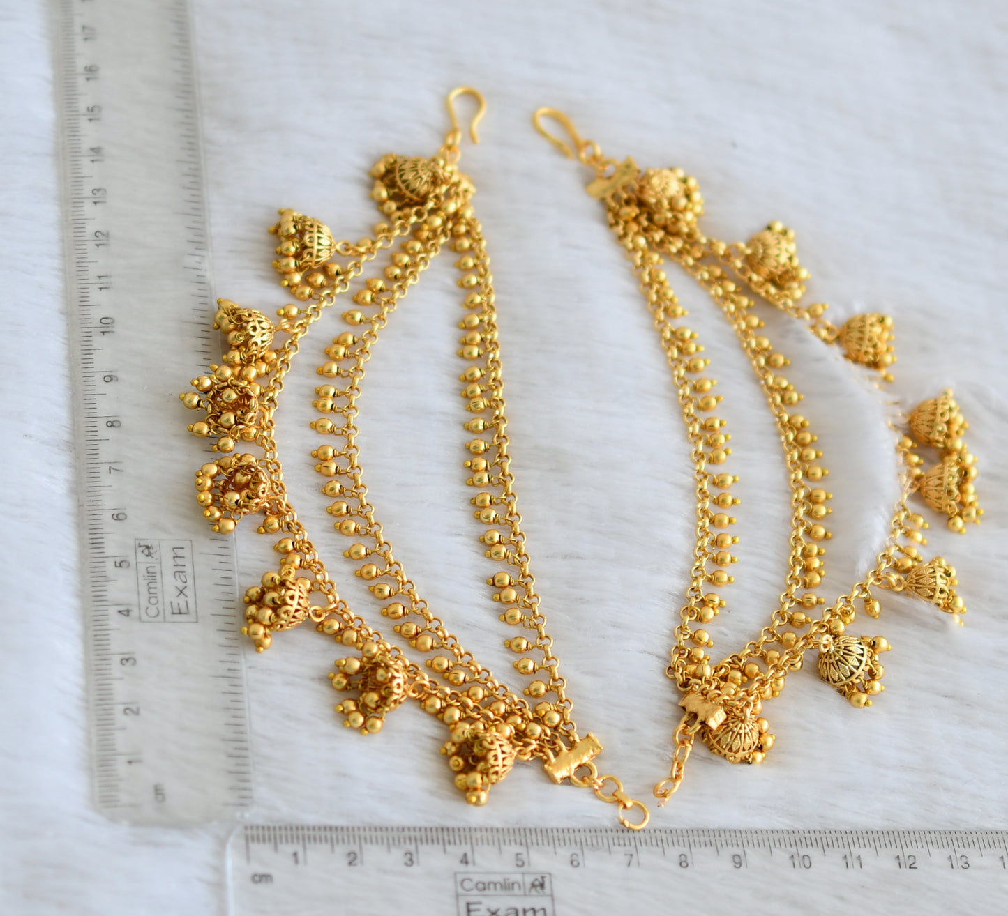 Matte finish jhumkka ear side chain dj-45597