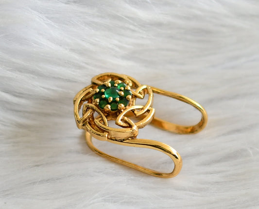 Matte finish green flower vanki finger ring dj-45102