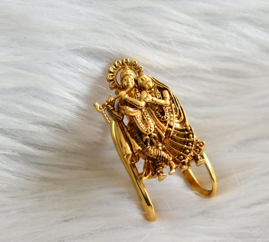 Matte finish Radhe-Krishna vanki finger ring dj-45095