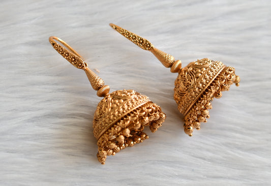 Matte finish peacock hook jhumkka dj-43530