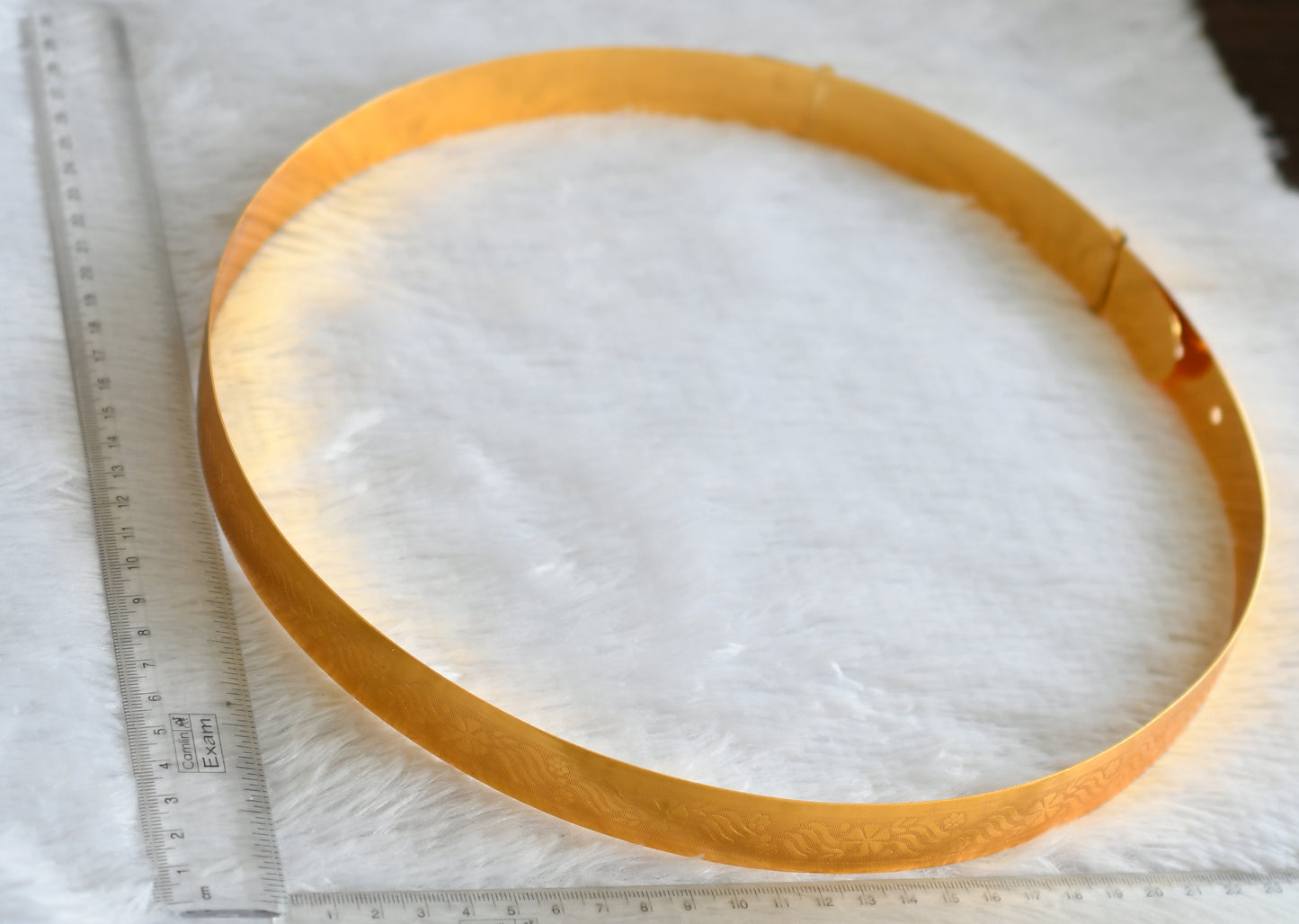 Gold tone floral design adjustable waist belt dj-48641