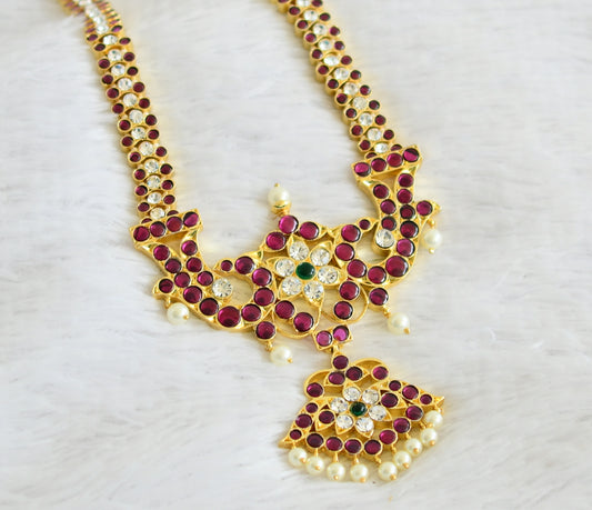 Gold tone precious kemp-green-white pearl peacock haar dj-50526