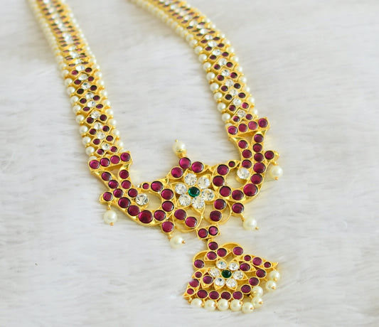 Gold tone precious kemp-green-white pearl peacock haar dj-50527