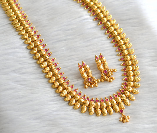 Gold tone ruby mango short haar set dj-07457