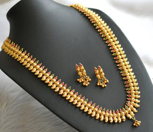 Gold tone ruby-emerald mango short haar set dj-07458