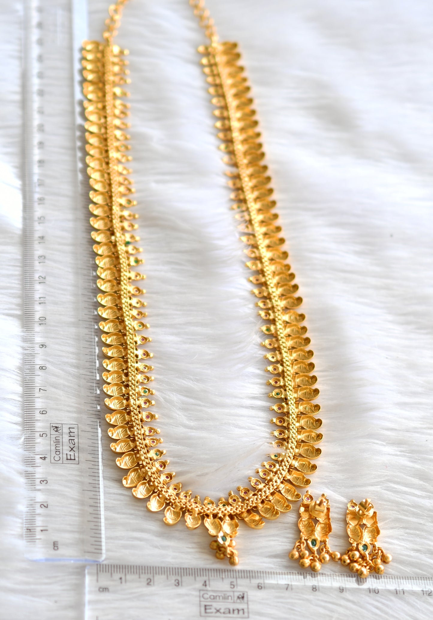 Gold tone ruby-emerald mango short haar set dj-07458