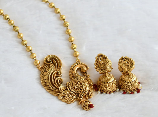 Antique gold tone annapakshi ball chain set dj-50532