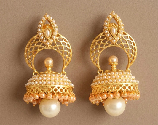 Matte finish pearl jhumkka -dj07655