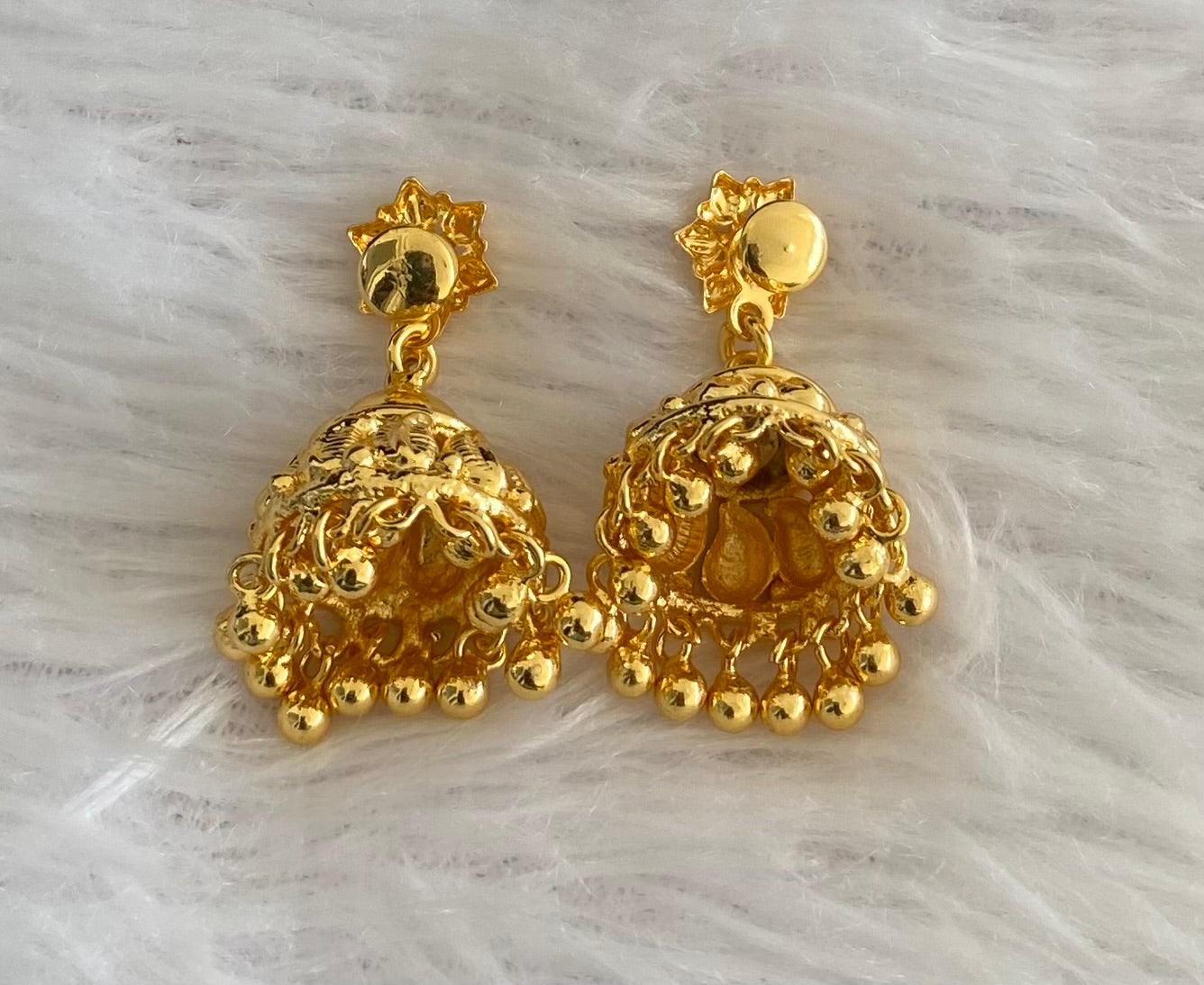 Gold tone mango flower jhumkka dj-53152