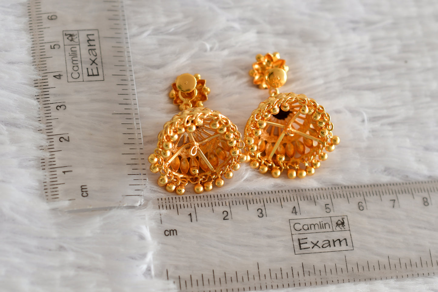 Gold tone Kerala style flower jhumkka dj-52443