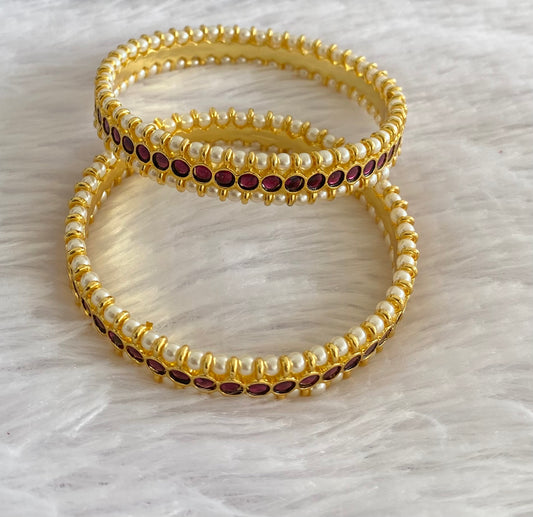 Gold tone precious kemp-pearl bangles(2.4) dj-53138