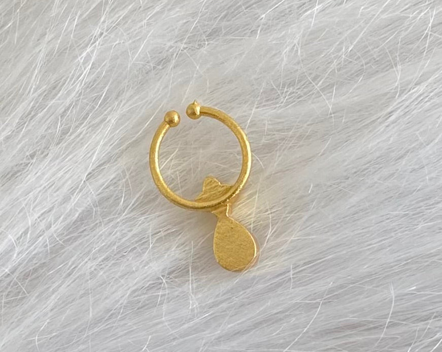 Gold tone kundan jadau green-white stone nose pin/bulakku dj-53763