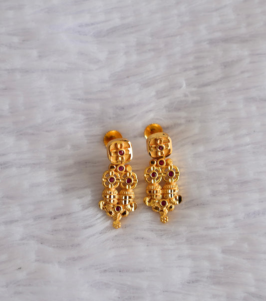 Gold tone pink kerala style mango haar combo set dj-52678