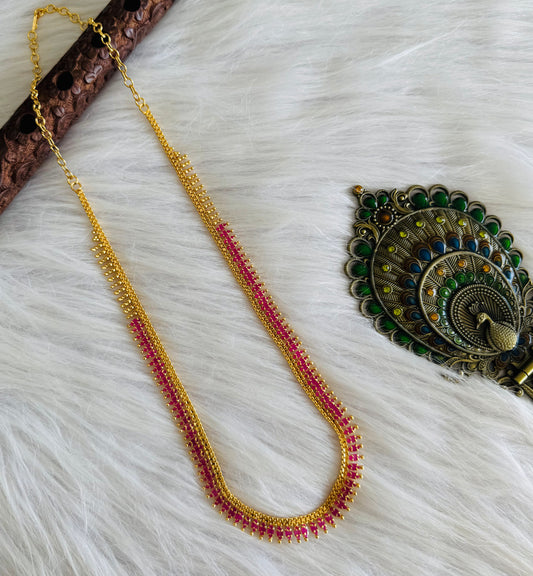 Gold tone ruby stone haar dj-51325