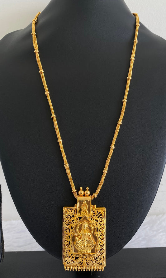 Gold tone 24 inches chain with lakshmi pendant dj-54362