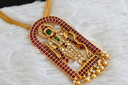 Matte finish kemp-green-white big Ramlalla pendant necklace dj-51810