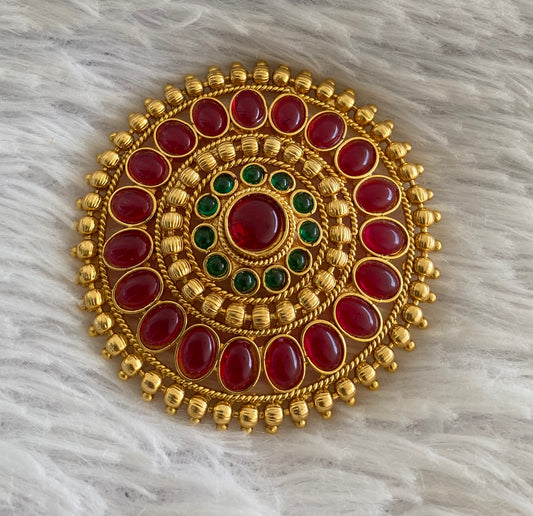 Antique gold tone pink-green hair jewel dj-52951