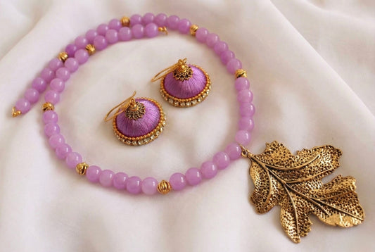 Beautiful Antique Handmade Purple Designer Necklace Set -dj09635