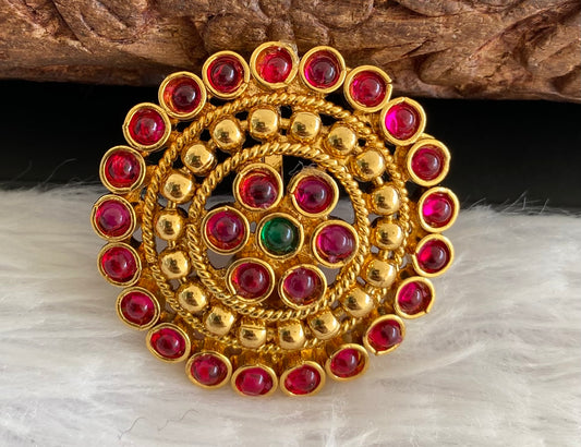 Antique gold tone kemp-green hair jewel dj-52948