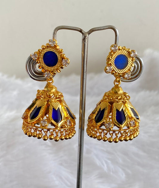 Gold Tone Blue Nagapadam Jhumkka DJ27220