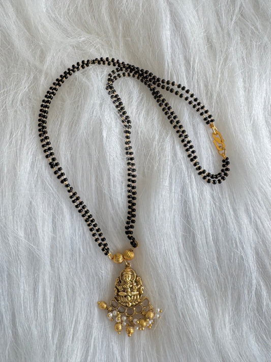 Antique white stone lakshmi mangalsutra dj-51112