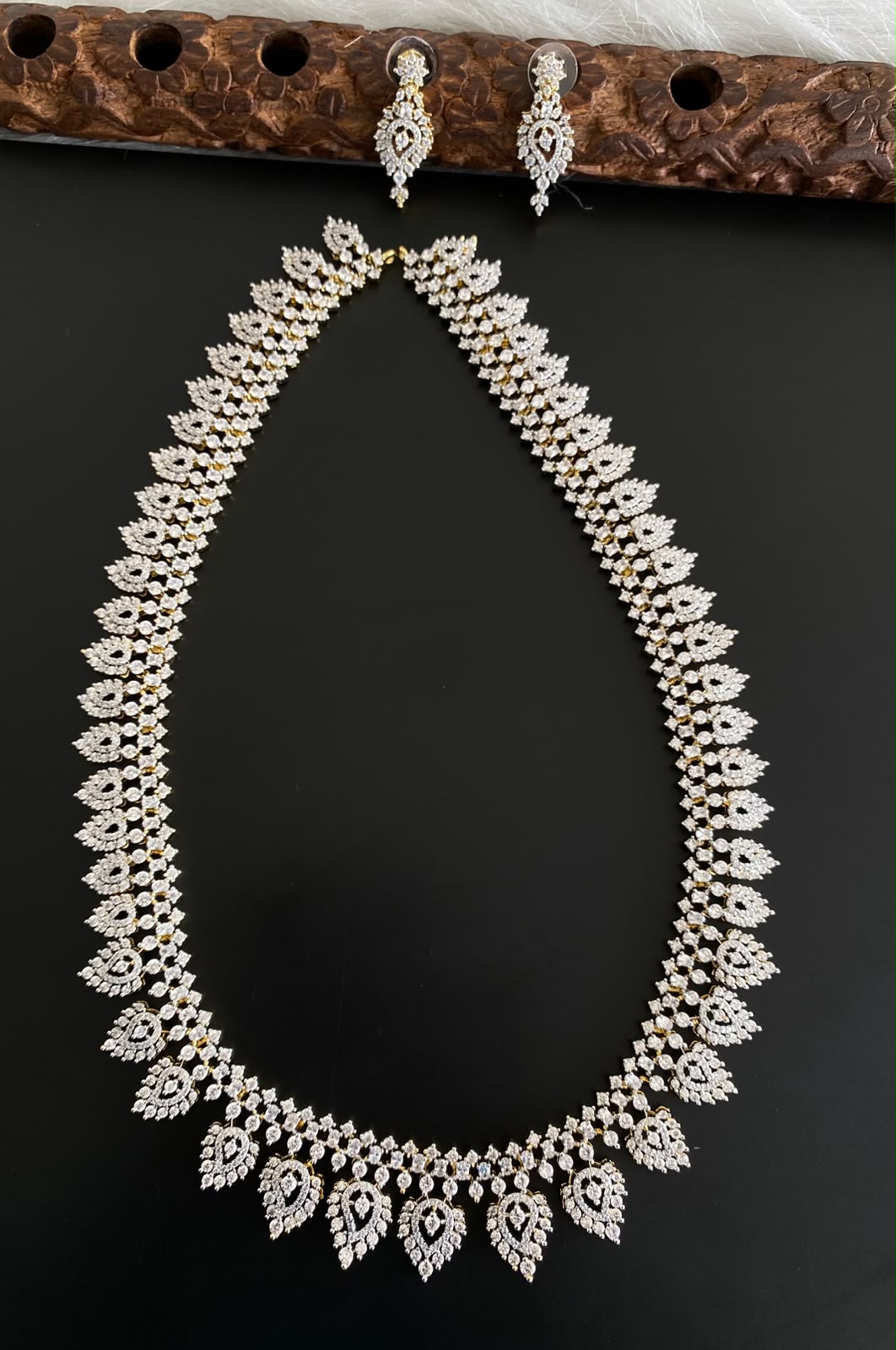 Two tone cz white stone mango haar set dj-54351