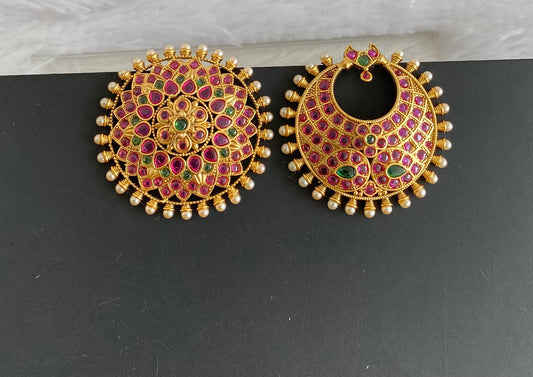 Antique kemp-green pearl big sun moon hair jewel dj-49118