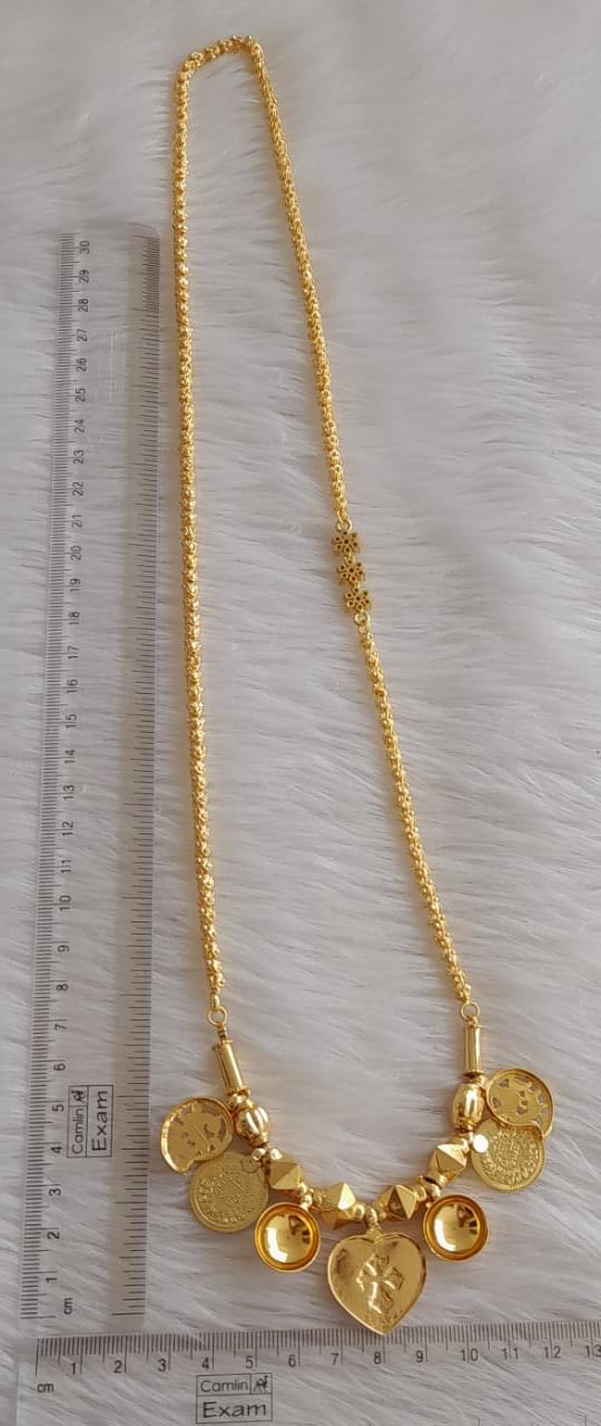 Gold tone mango Lakshmi coin cross mangalyam dj-43150