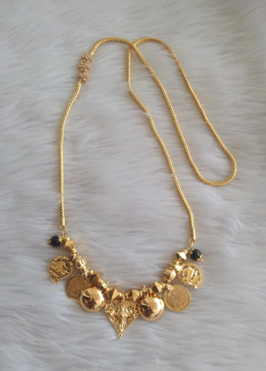 Gold tone cross mangalyam with bottu in flower mugappu chain dj-46106