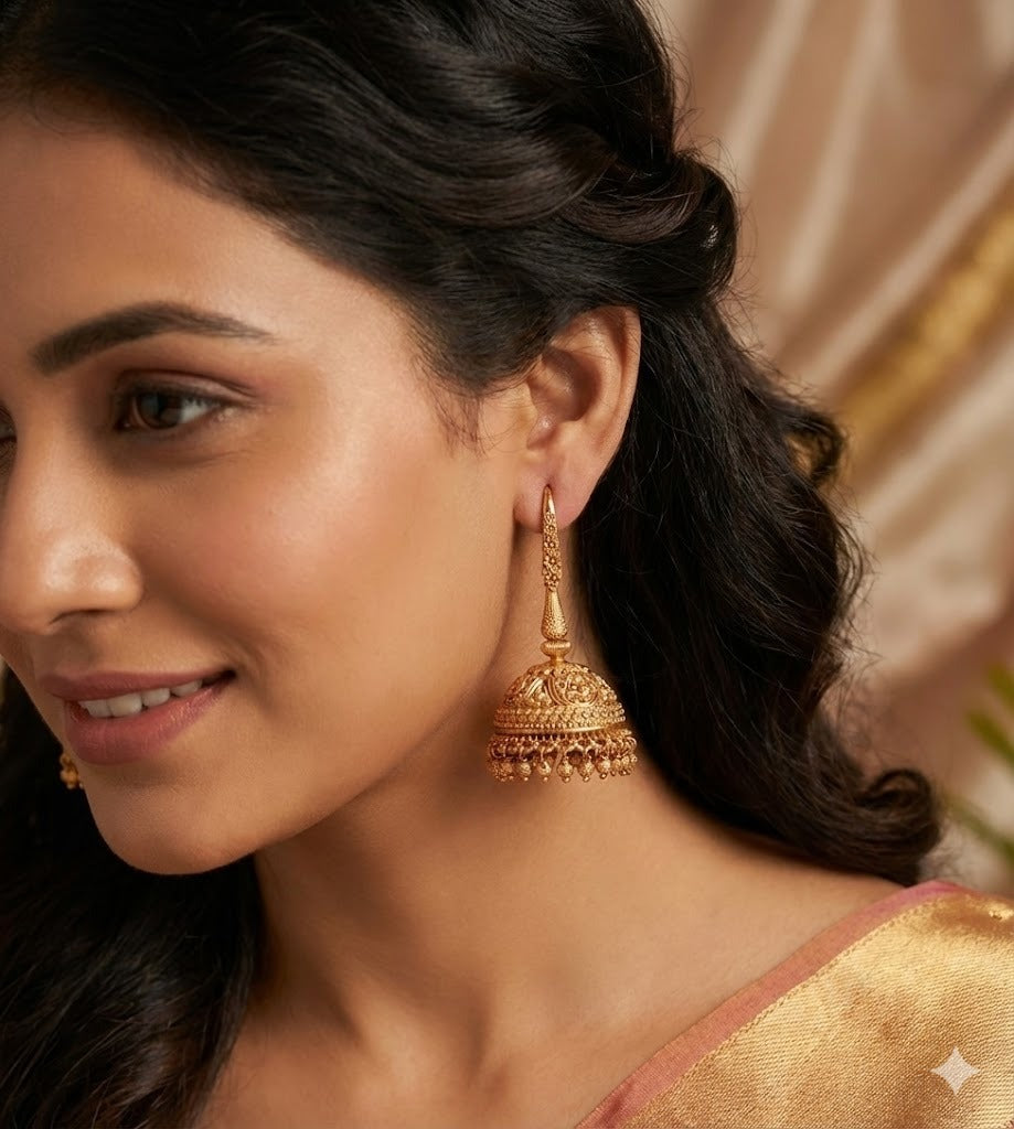 Matte finish peacock hook jhumkka dj-43530