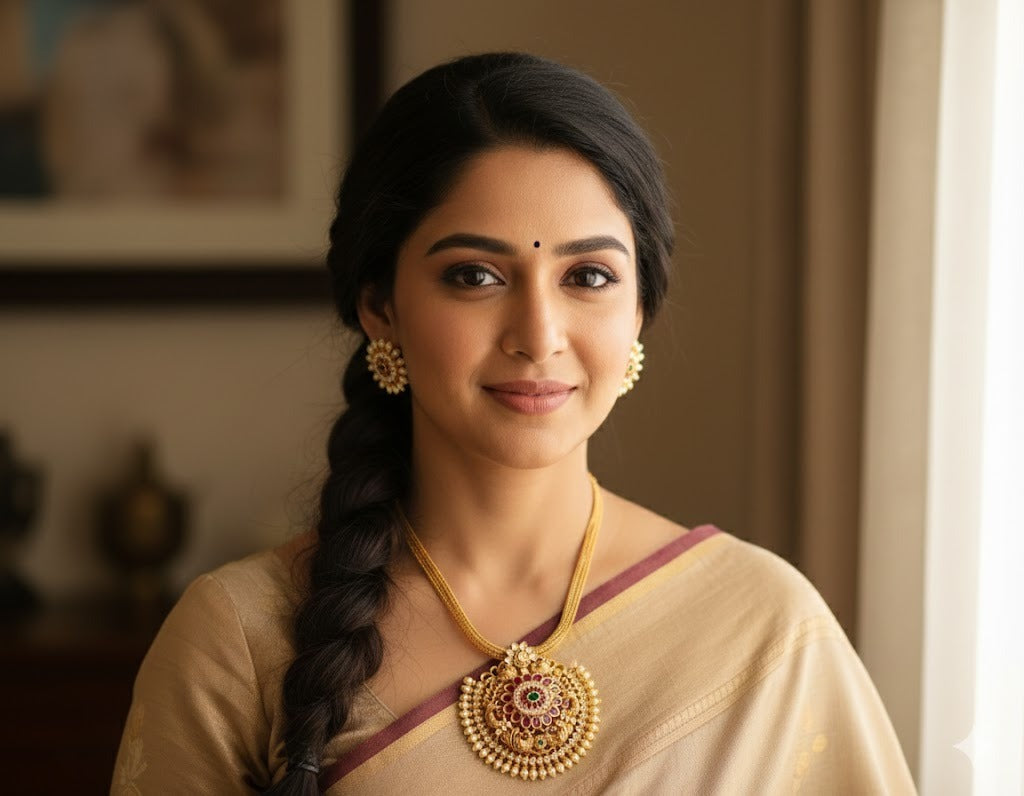 Matte finish kemp-green pearl peacock necklace set dj-41856